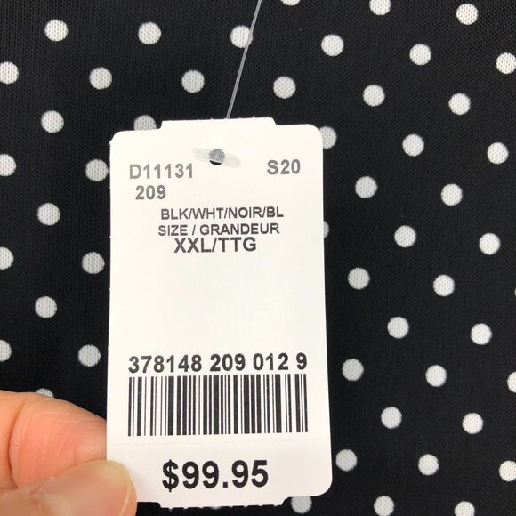 Le Chateau  Black white Polka Dot short sleeve ruched NWT Dress Size XXL - Picture 5 of 16